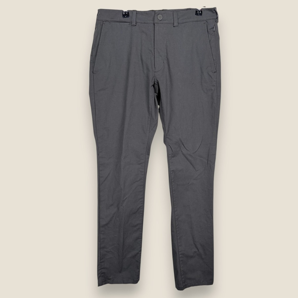 Mack Weldon Maverick Tech Chino Pants Dark Gray Zip Pocket Stretch Men 30x32